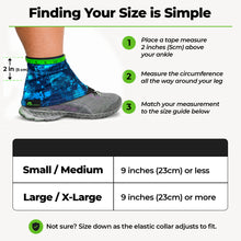 Load image into Gallery viewer, Blue Abstract Boot Gaiters