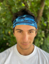 Load image into Gallery viewer, Blue Splatter Neck Gaiter